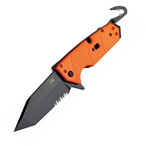 Heckler & Koch Karma First Response Serrated Folding Orange Handle Knife