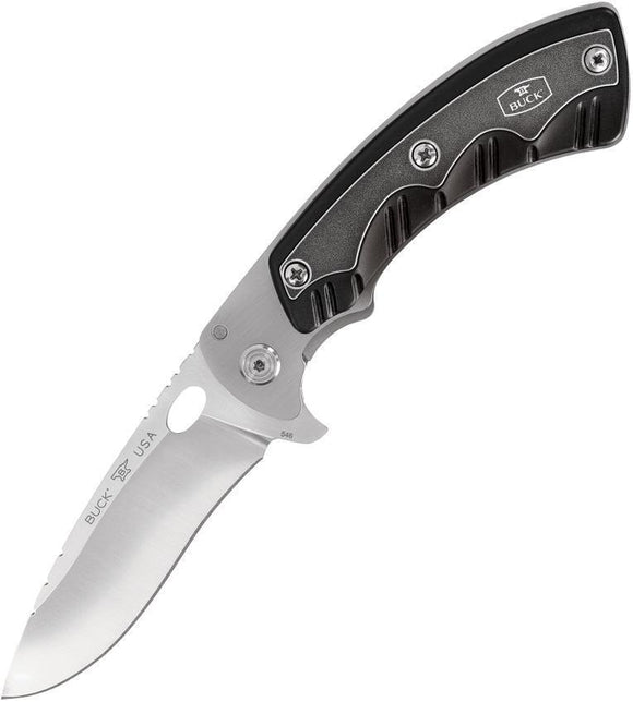 BUCK Knives Open Season Skinner Black Handle Linerlock Folding Knife