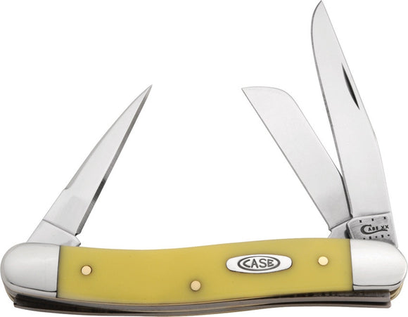CASE XX KNIVES SMOOTH YELLOW STOCKMAN WITH PUNCH KNIFE 