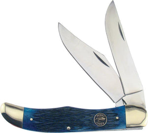 Frost Cutlery Ocoee River Dirt Buster Blue Bone Handle Folding Knife