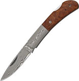 Boker Magnum Damascus Lockback Quincewood Folding Pocket Knife