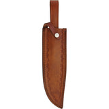 Marbles Bowie Stacked Leather Handle Stainless Clip Point Blade w/ Brown Sheath 555