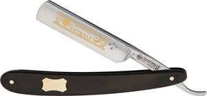 Dovo Black Straight Folding Shaving Razor Carbon Steel Blade