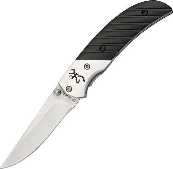 Browning Prism II Black Aluminum Handle Linerlock Folding Clip Blade Knife