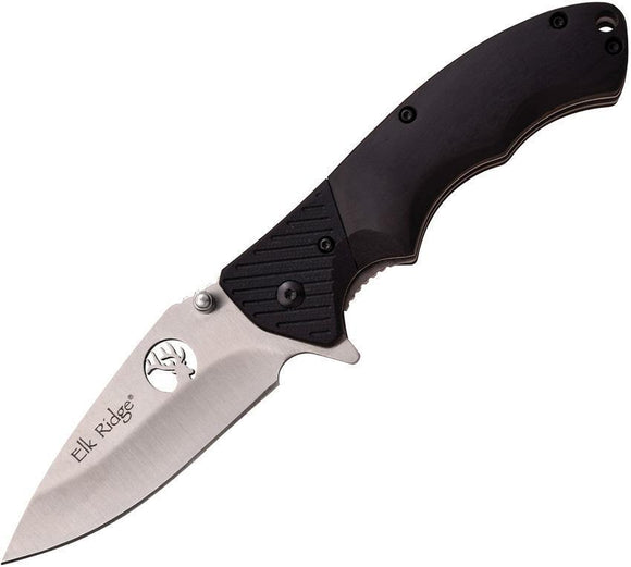 Elk Ridge Linerlock Black Wood & G10 Handle Stainless Satin Folding Knife