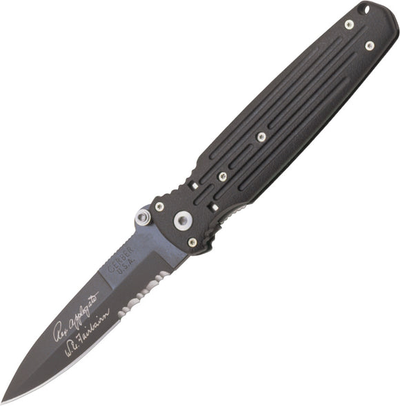 Gerber A/F Covert Double Bevel Black Titanium Handle Interlock Manual Safety Lock Stainless Folding Knife
