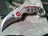 Tac Force Karambit Style Silver Aluminum Rescue Tactical Pocket Knife - 578s
