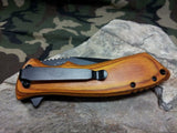 Elk Ridge Spring Assisted Folding Pocket Knife with Bubinga Wood -  a002lb