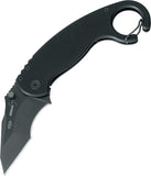 Boker Plus Black CLB Karambit Framelock Titanium Recurve Tanto Folding Knife