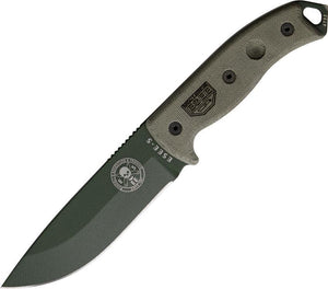 ESEE 10 7/8" Model 5 Fixed Green Blade Green Handle Glass Breaker Knife
