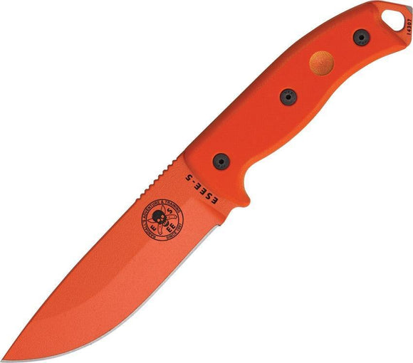 ESEE Model 5 Survival Escape Evasion Fixed Orange Blade & Handle Knife