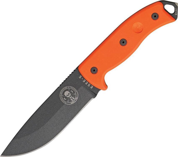 ESEE Model 5 Survival Escape Evasion Fixed Black Blade Orange Handle Knife