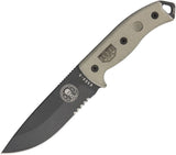 ESEE 11" Model 5 Part Serrated Tactical Fixed BLK Blade Canvas Handle Knife