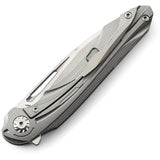 Bestech Knives WIBRA Framelock Gray Titanium M390 Folding Knife 2001a