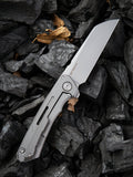 We Knife Gray Titanium Mini Buster Framelock Folding Knife 2003a