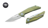 Bestech Knives Shrapnel Framelock Gold Titanium CPM-S35VN Folding Knife T1802D