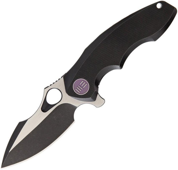 WE KNIFE CO Framelock Black Titanium Handle Folding Blade Purple Knife 605C
