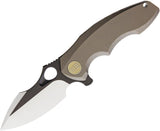 WE KNIFE CO Framelock Bronze Titanium Black & Satin Folding Blade Knife