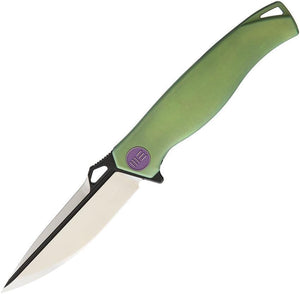 WE KNIFE 8" Green Satin Flipper Folding Pocket Knife S35VN Ceramic EDC