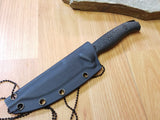 WE KNIFE 8" Fixed Black Carbon Fiber Hunting Knife Plain S35VN with Kydex Sheath - 607a