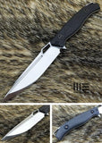 WE KNIFE 8" Fixed Black Carbon Fiber Satin Knife S35VN with Kydex Sheath - 607c