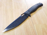 WE KNIFE 8" Fixed Black Carbon Fiber Hunting Knife Plain S35VN with Kydex Sheath - 607a