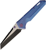 WE KNIFE CO Framelock Blue Titanium Handle Folding Black/Satin Blade Knife