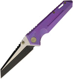 WE KNIFE 9" Reverse Tanto Framelock Purple Titanium Black/Satin Folding Knife