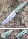 WE KNIFE 9" Green Reverse Tanto Framelock Satin S35VN Folding Pocket Knife