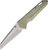 WE KNIFE 9" Green Reverse Tanto Framelock Satin S35VN Folding Pocket Knife