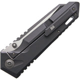 WE KNIFE 9" Reverse Tanto Framelock Black Titanium Black/Satin Folding Knife Closed
