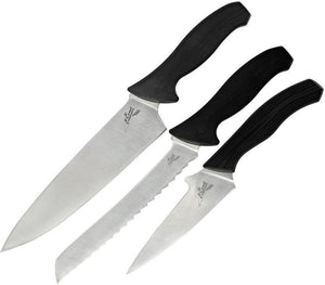 Kershaw Emerson 3pc Fixed Stainless Bread Chefs Knife Kitchen Cook Set