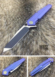 WE KNIFE Blue Tanto Flipper Folding Pocket Knife Black Satin S35VN - 610C