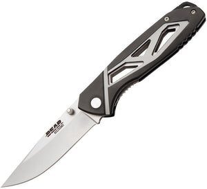 Bear Edge Knives Sideliner Black & Gray Aluminum Linerlock Folding Drop Blade Knife