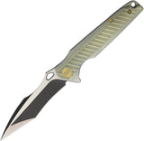 WE KNIFE CO. Framelock Tanto Black Folding Satin Blade Green Handle Knife