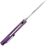 We Knife Framelock Tanto Satin Purple Titanium Folding Pocket Knife 612b
