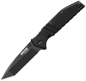 Bear Edge Knives Linerlock A/O Folding Tanto Blade Black G10 Handle Knife