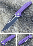 We Knife Co. Framelock Purple Titanium Folding Pocket Knife 615a