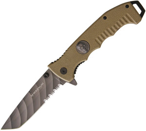 Boker Magnum Shades of Grey W/ Tan G10 Handle Folding Pocket Knife