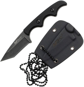 MTech Fixed Neck Knife Full Tang Black G10 Tanto Stonewashed Blade 5"