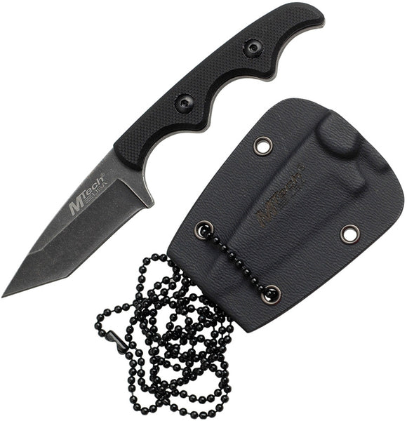 MTech Fixed Neck Knife Full Tang Black G10 Tanto Stonewashed Blade 5
