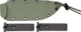 ESEE Model 6 Plain Edge Black Fixed Blade Linen Handle Knife OD Green Sheath