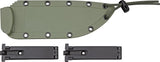 ESEE Model 6 Part Serrated Fixed Blade Black Handle Knife OD Green Sheath