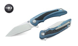 Bestech Knives Pterodactyl Framelock Blue Titanium Handle Folding Knife T1801A