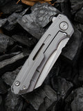 We Knife Gray Titanium Mini Buster Framelock Folding Knife 2003a