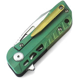 Bestech Engine Gold Green Titanium Carbon Fiber S35VN Folding Knife T1805C