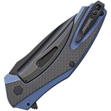 Kershaw Natrix XL Sub-Framelock Carbon Fiber Blue Folding Knife Closed