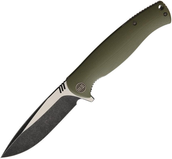 WE KNIFE Co Green Canvas G10 Folding Pocket Knife D2 Steel Drop Pt Folder