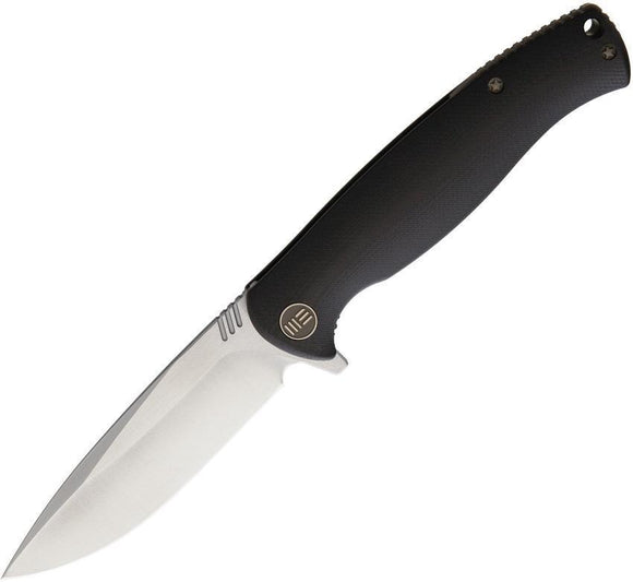 WE KNIFE Co Black Canvas G10 Folding Pocket Knife D2 Steel Satin Folder