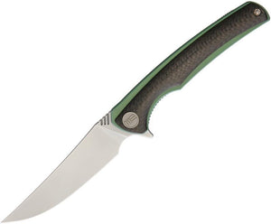 WE KNIFE 8" Green Ti Carbon Flipper Folding Pocket Knife Bohler M390 EDC